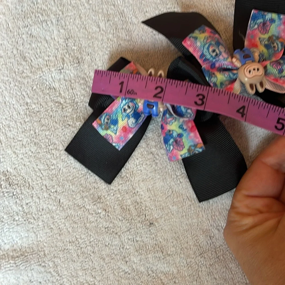Black and Multicolor cartoon labubu Hair Bows for Kids nwt one pair
